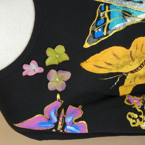 Kolorway Vintage Painted Butterfly Long Sleeve Tee Size Large - Picture 7 of 8